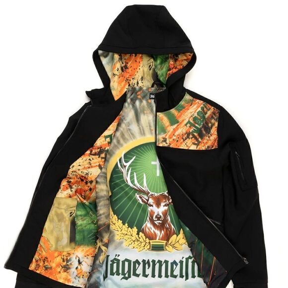 Jagermeister Jacket Men's Small Graffiti Hooded Black - Picture 2 of 6
